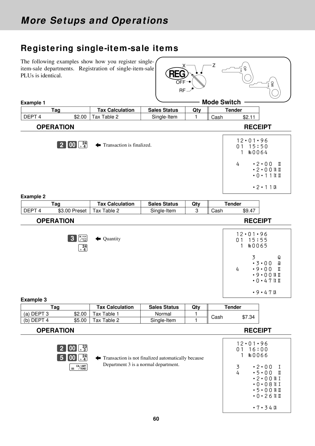 Casio CE-2400O instruction manual Registering single-item-sale items 