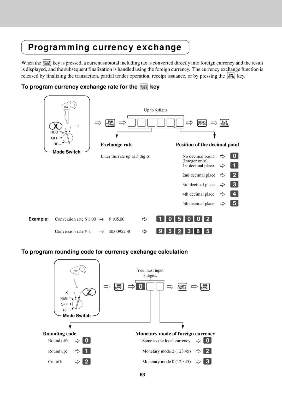 Casio CE-2400O Programming currency exchange, To program currency exchange rate for the ¨key, ÚâÞââÛ, Áþûü ¡Þ 