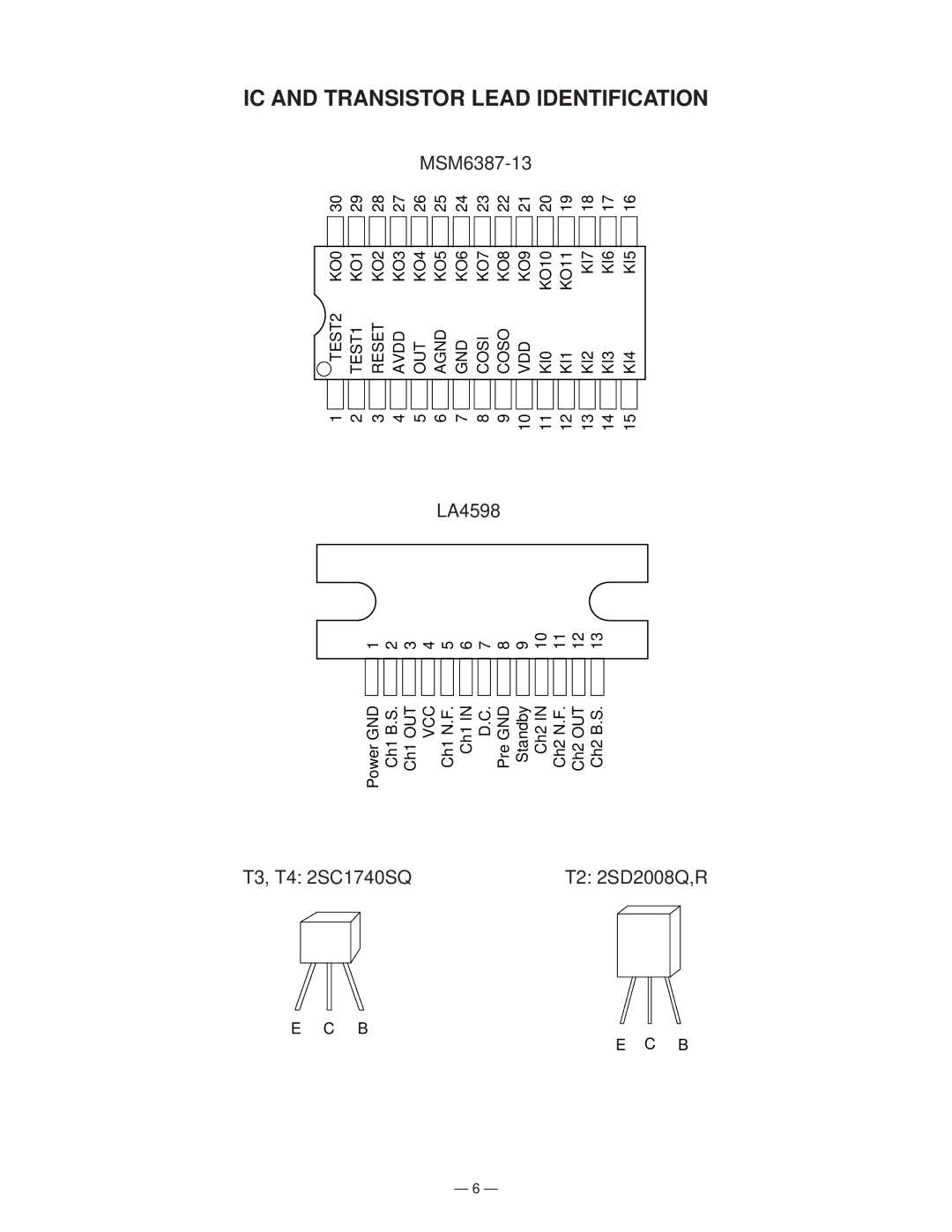 Casio CTK-100 manual Identification, LA4598 