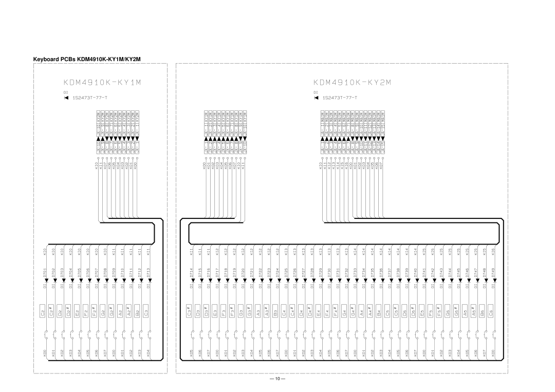 Casio CTK-220L manual Keyboard PCBs KDM4910K-KY1M/KY2M 
