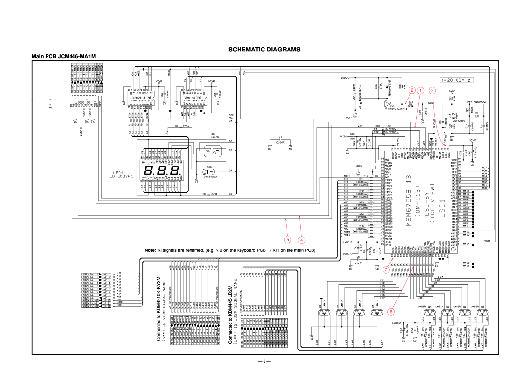 Casio CTK-220L manual Schematic Diagrams, Main PCB JCM446-MA1M, NO USE FOR CTK-330, No Use For 