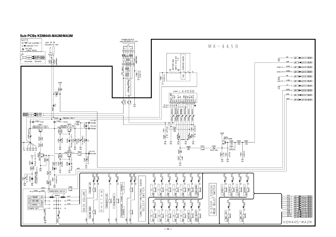 Casio CTK-220L manual Sub PCBs KDM445-MA2M/MA3M 