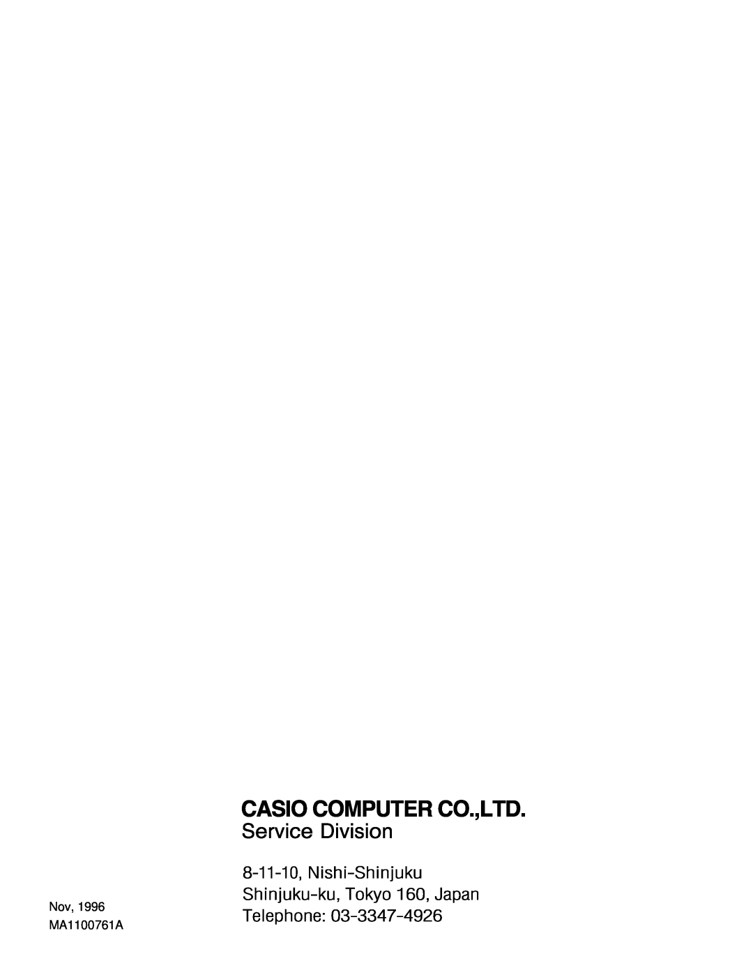 Casio CTK-220L manual Nov MA1100761A 