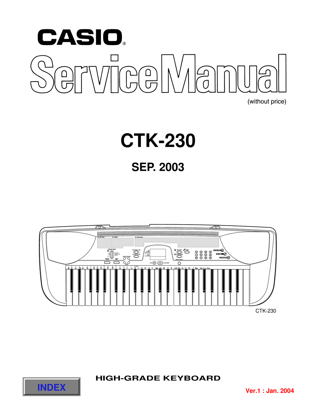 Casio CTK-230 Sep. 2003 manual 