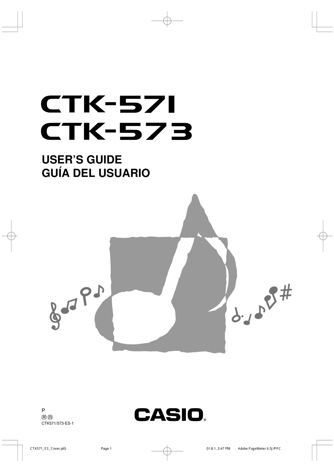 Casio CTK-571 manual USER’S Guide Guía DEL Usuario 