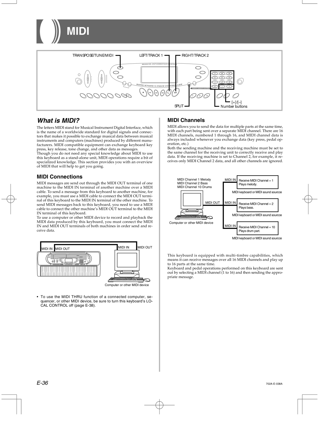 Casio CTK-571 manual What is MIDI?, Midi Connections, Midi Channels 