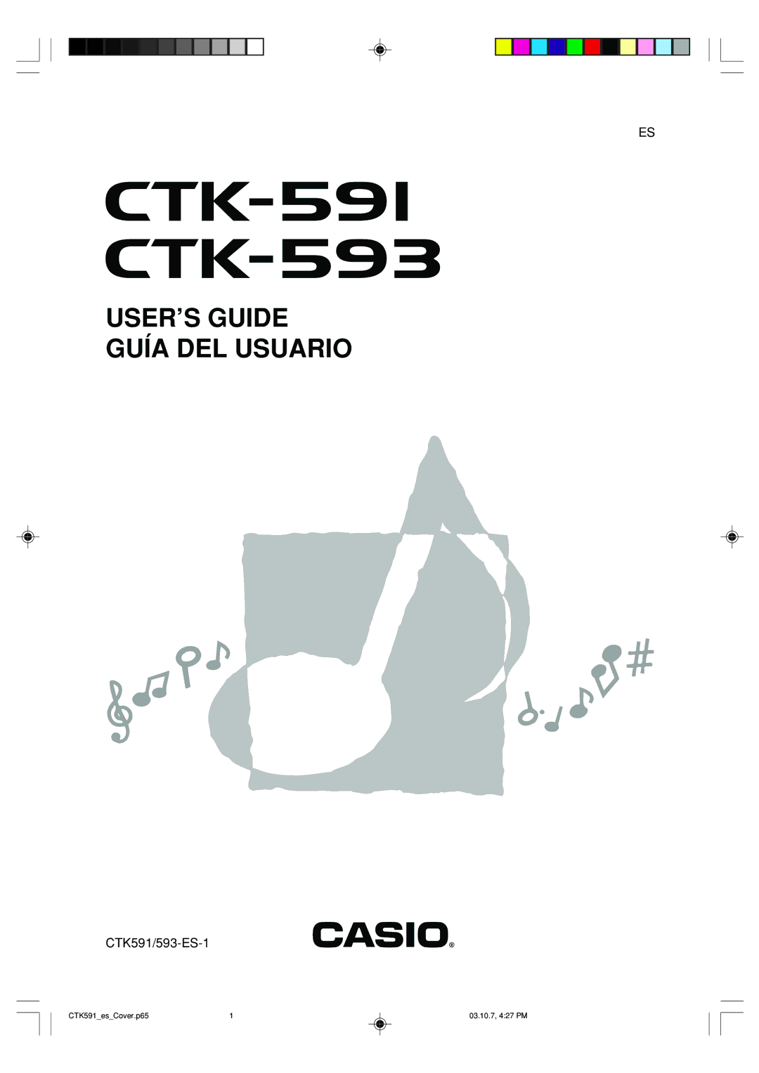 Casio CTK-593, CTK-591 manual USER’S Guide Guía DEL Usuario 