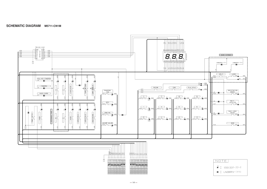 Casio CTK-650 manual Schematic Diagram M5711-CN1M 