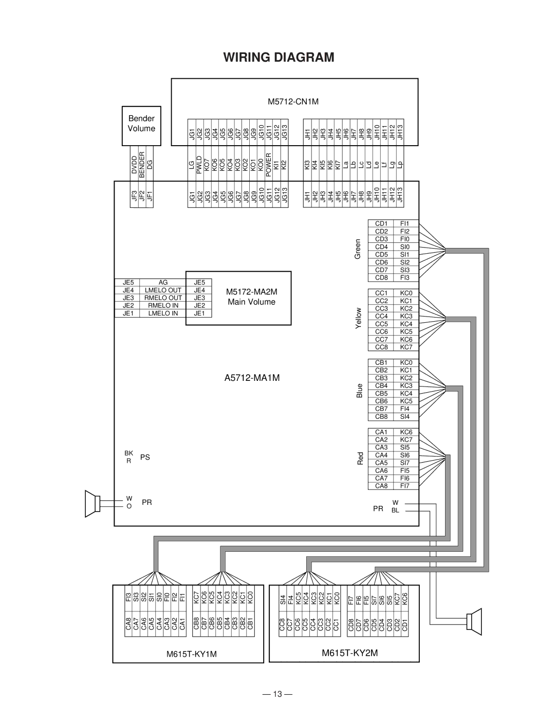 Casio CTK-750 manual Wiring Diagram, M5712-CN1M 