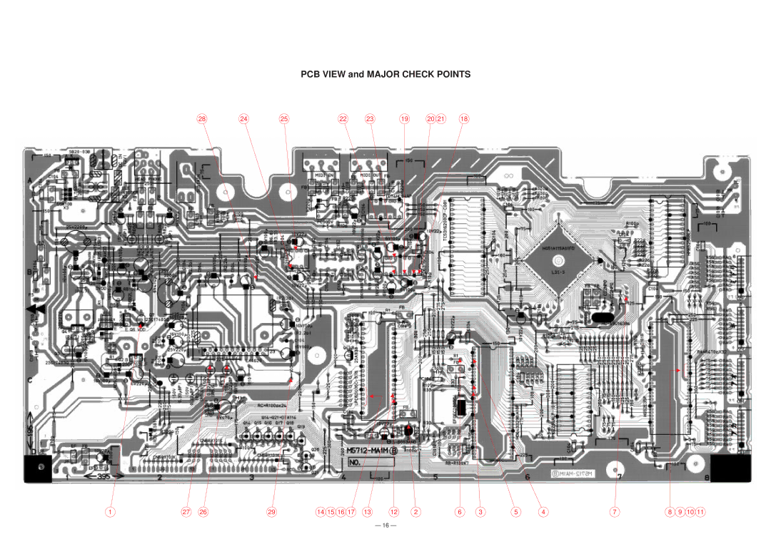 Casio CTK-750 manual PCB View and Major Check Points 