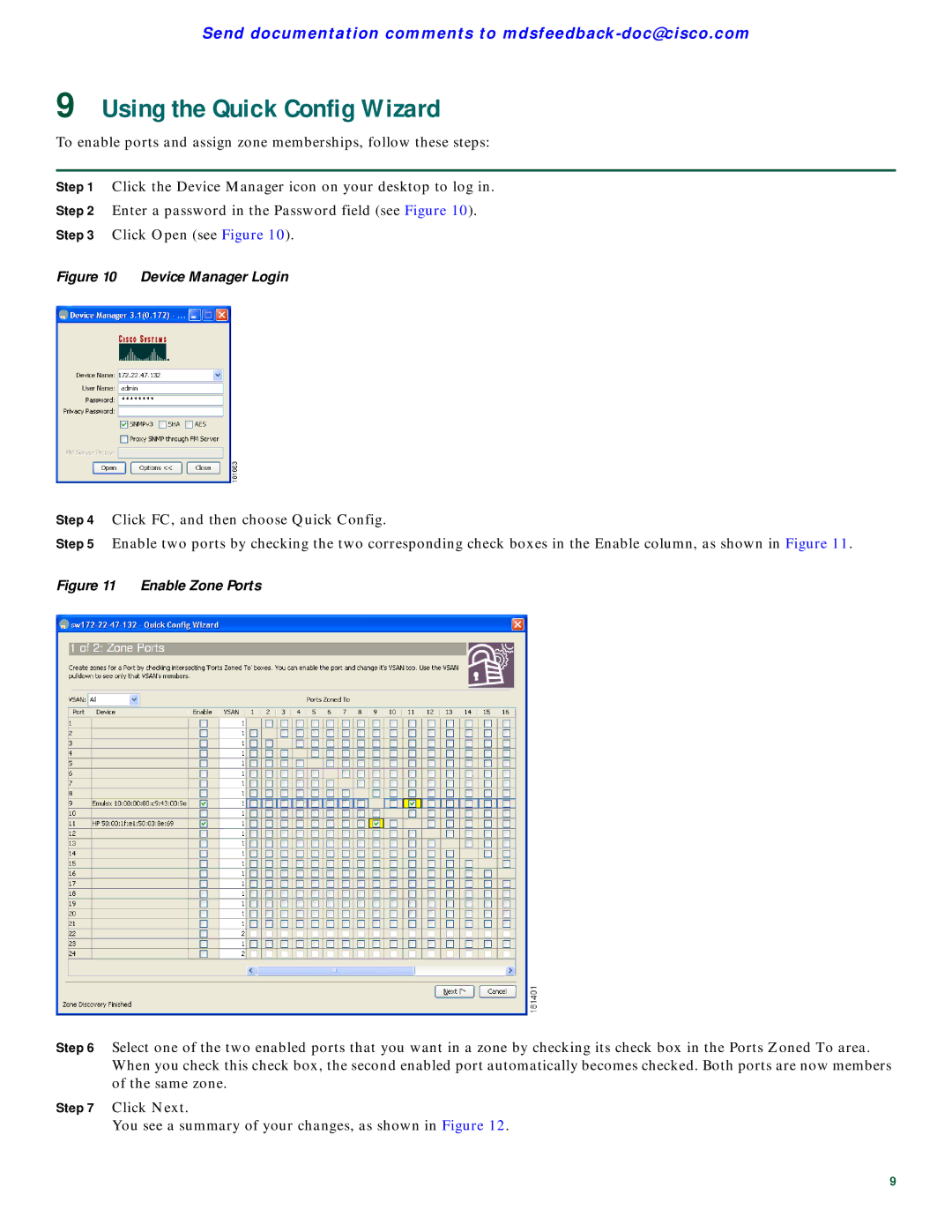 Casio DSC9148D8G16PK9, DSC9148D8G48PK9 quick start Using the Quick Config Wizard, Device Manager Login 