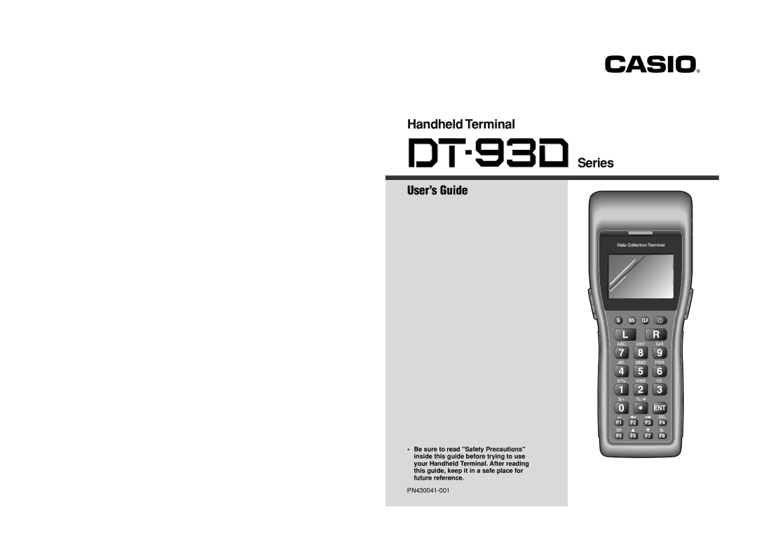 Casio DT-930 manual Handheld Terminal Series 