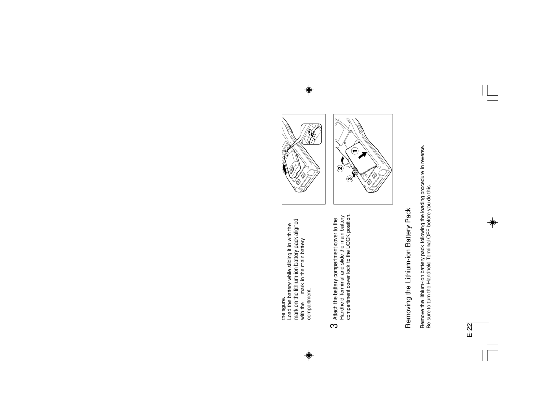 Casio DT-930 manual Loading and Removing the Lithium-ion Battery Pack, Loading the Lithium-ion Battery Pack 