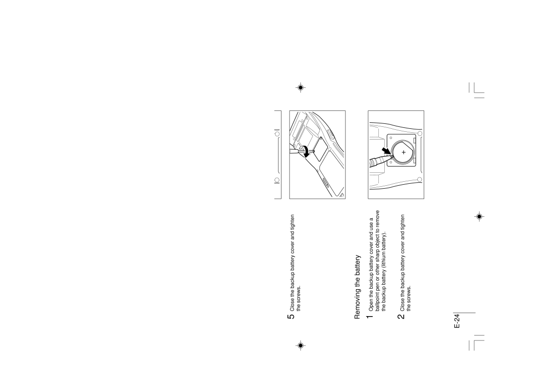 Casio DT-930 manual Removing the battery, Hook 