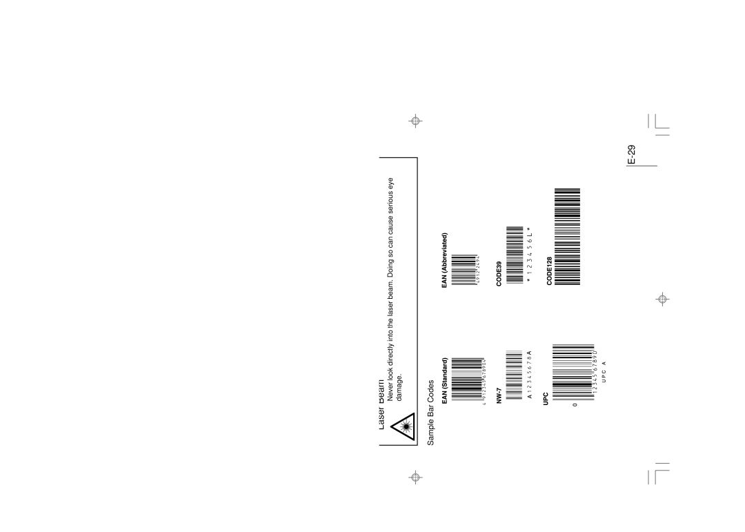 Casio DT-930 manual Sample Bar Codes 