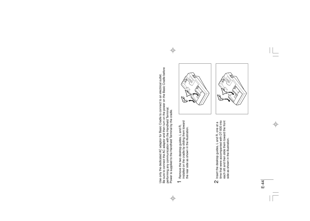 Casio DT-930 manual When You Are Using the Down-facing Reader Port Model, Setting up the Basic Cradle 