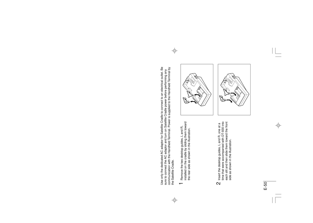 Casio DT-930 manual When You Are Using the Down-facing Reader Port Model, Setting up the Satellite Cradle 