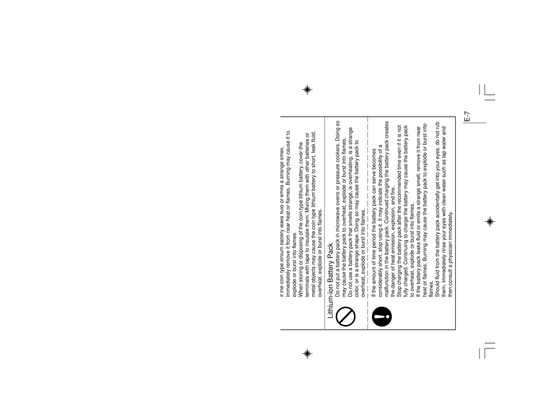 Casio DT-930 manual Handling the Coin Type Lithium Battery, Lithium-ion Battery Pack 