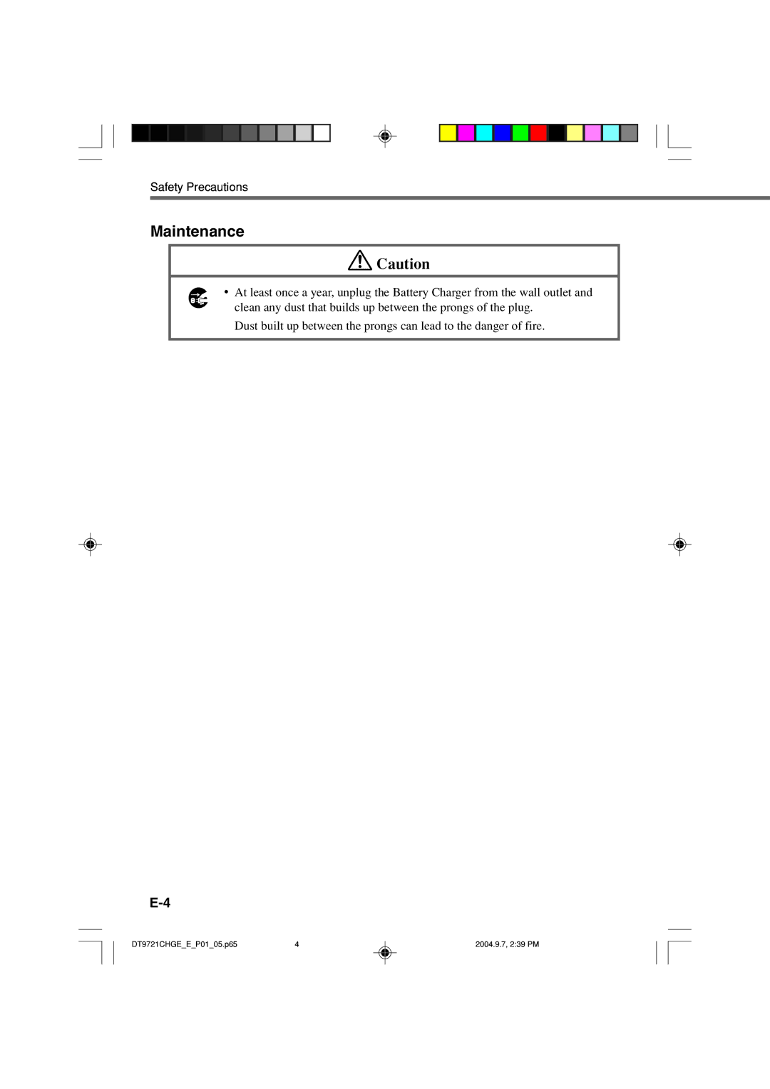 Casio DT-9721CHGE manual Maintenance 