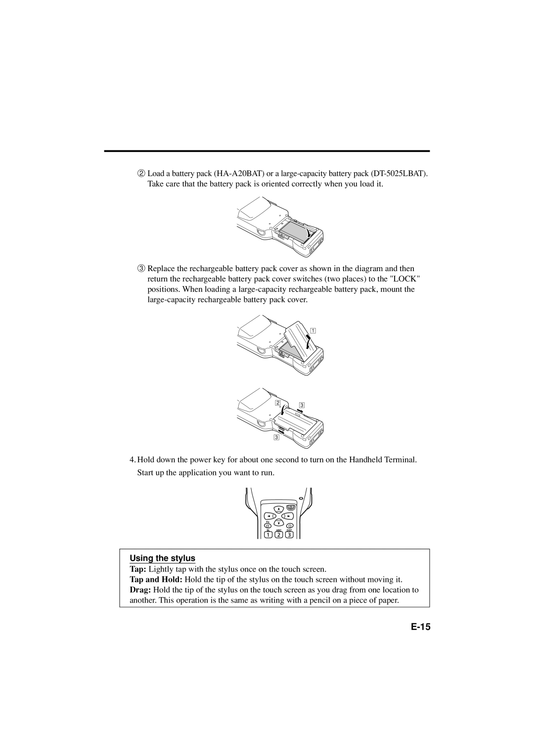 Casio DT-X11 Series manual Using the stylus 