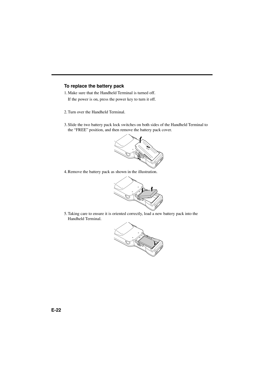 Casio DT-X11 Series manual To replace the battery pack 