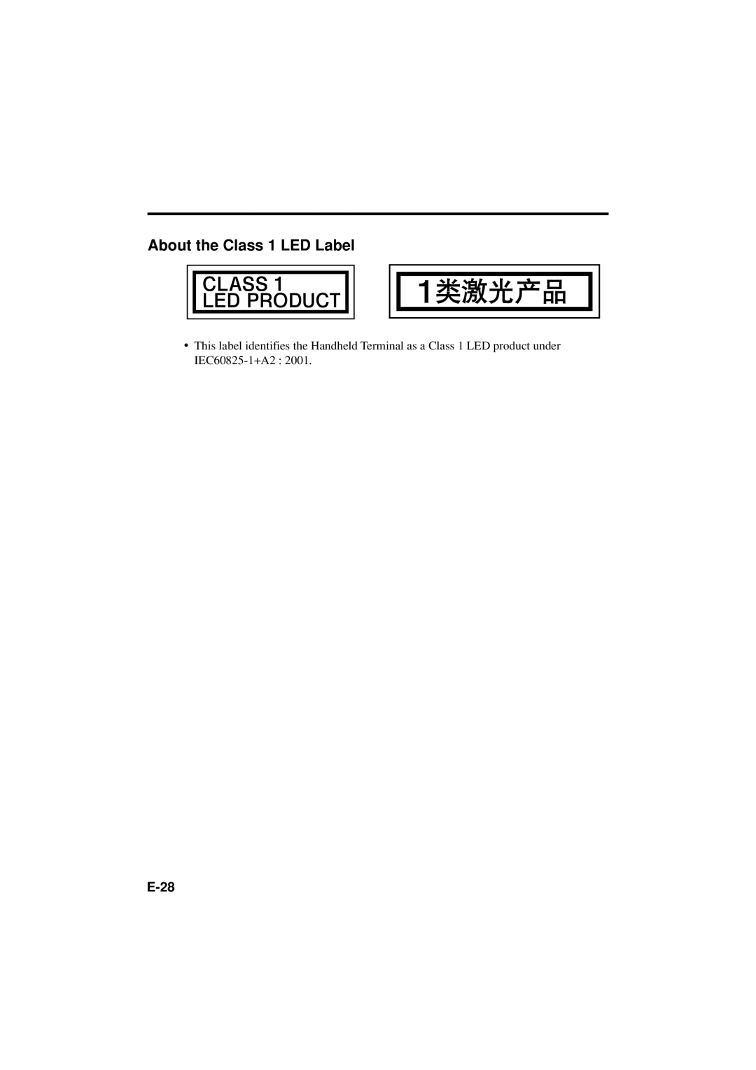 Casio DT-X11 Series manual About the Class 1 LED Label 