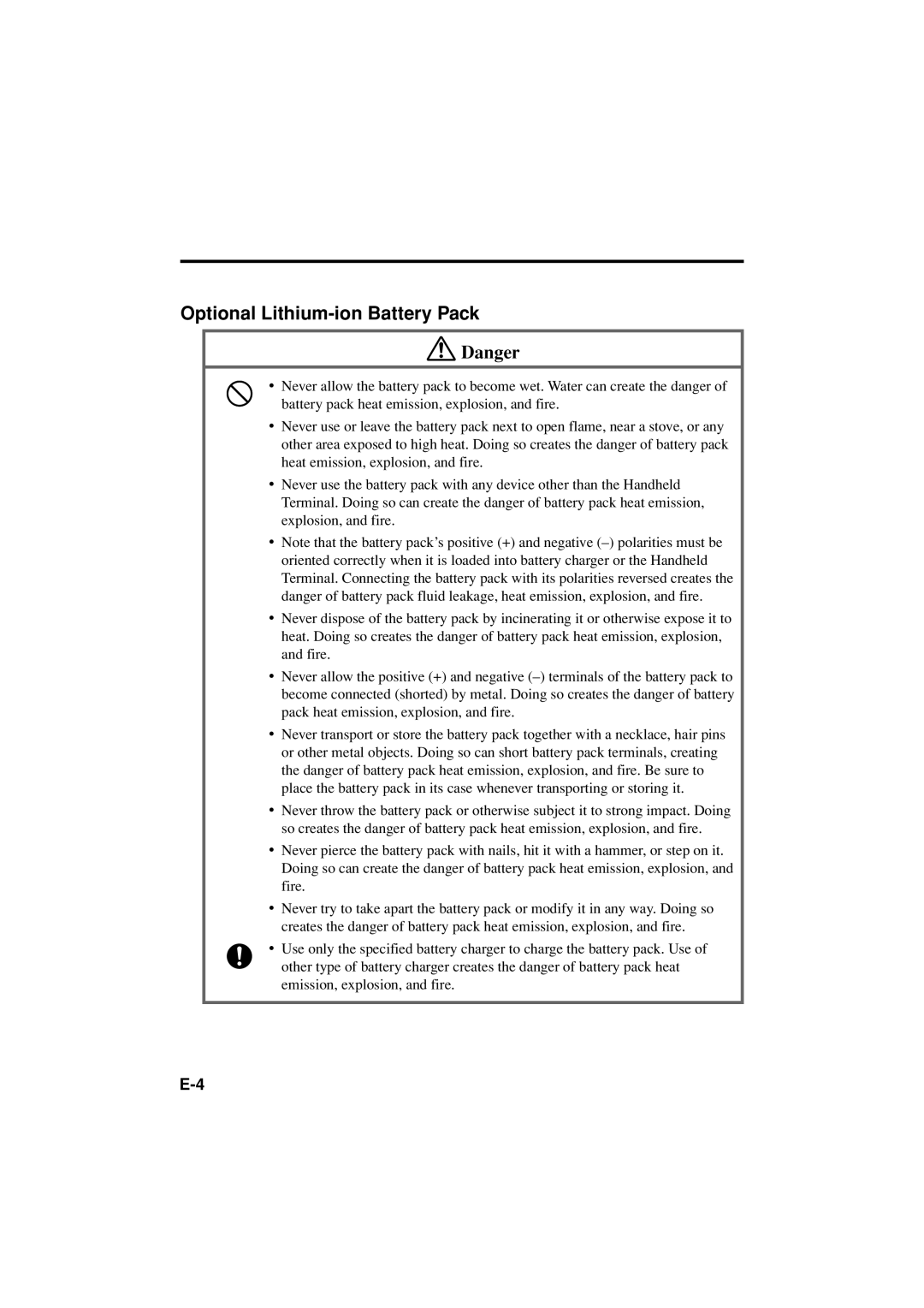 Casio DT-X11 Series manual Optional Lithium-ion Battery Pack 