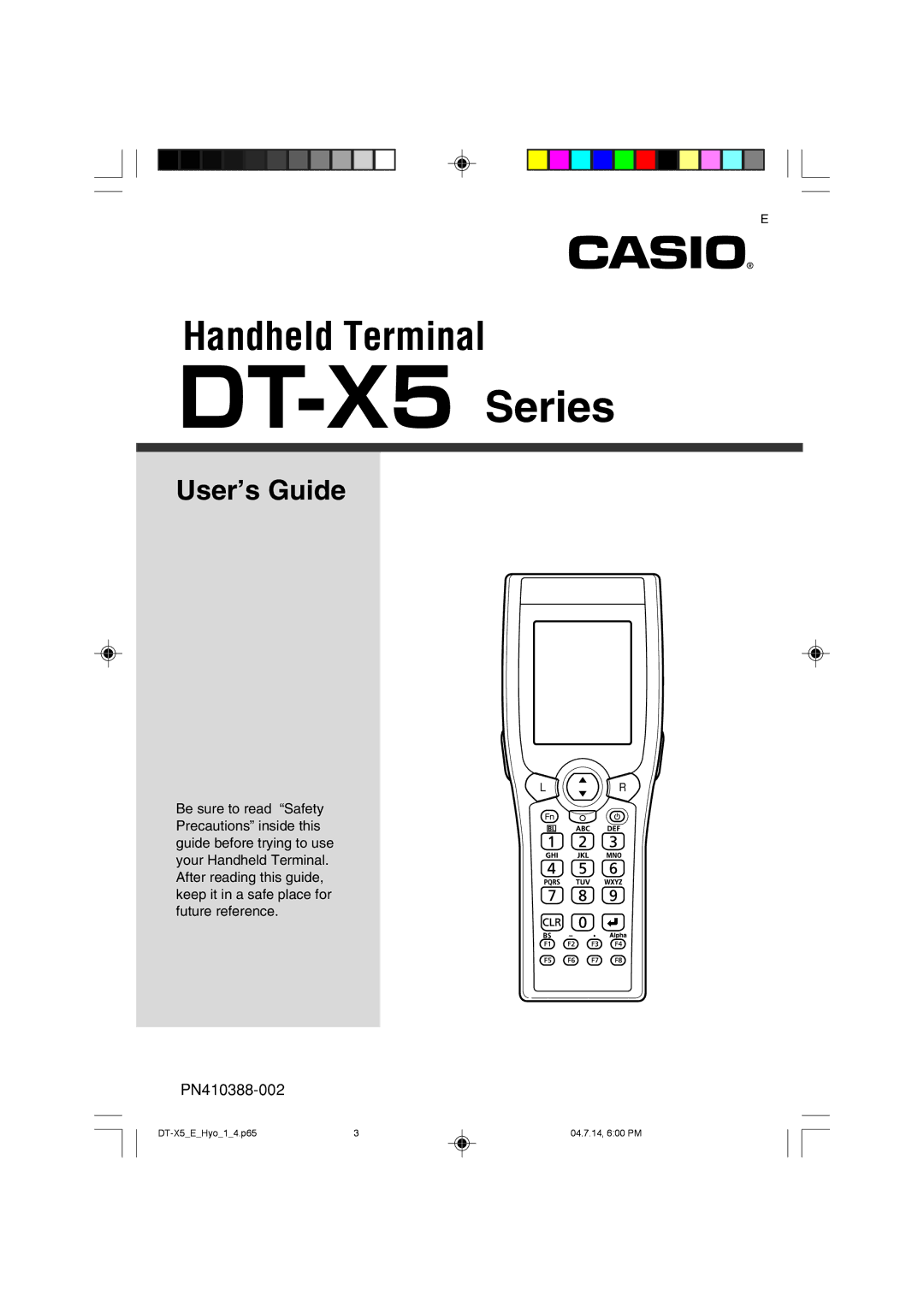 Casio DT-X5 Series manual 