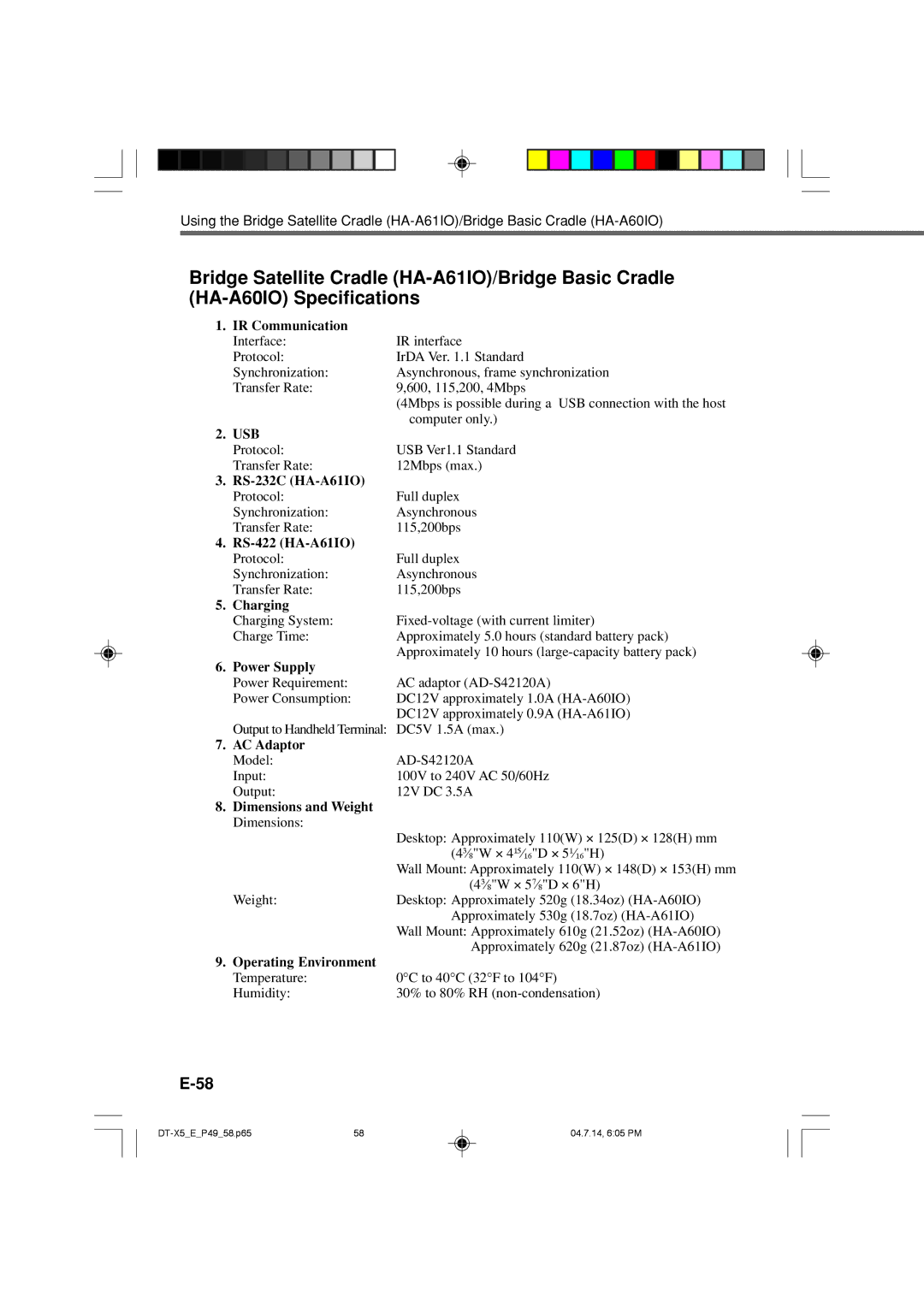 Casio DT-X5 Series manual Usb 