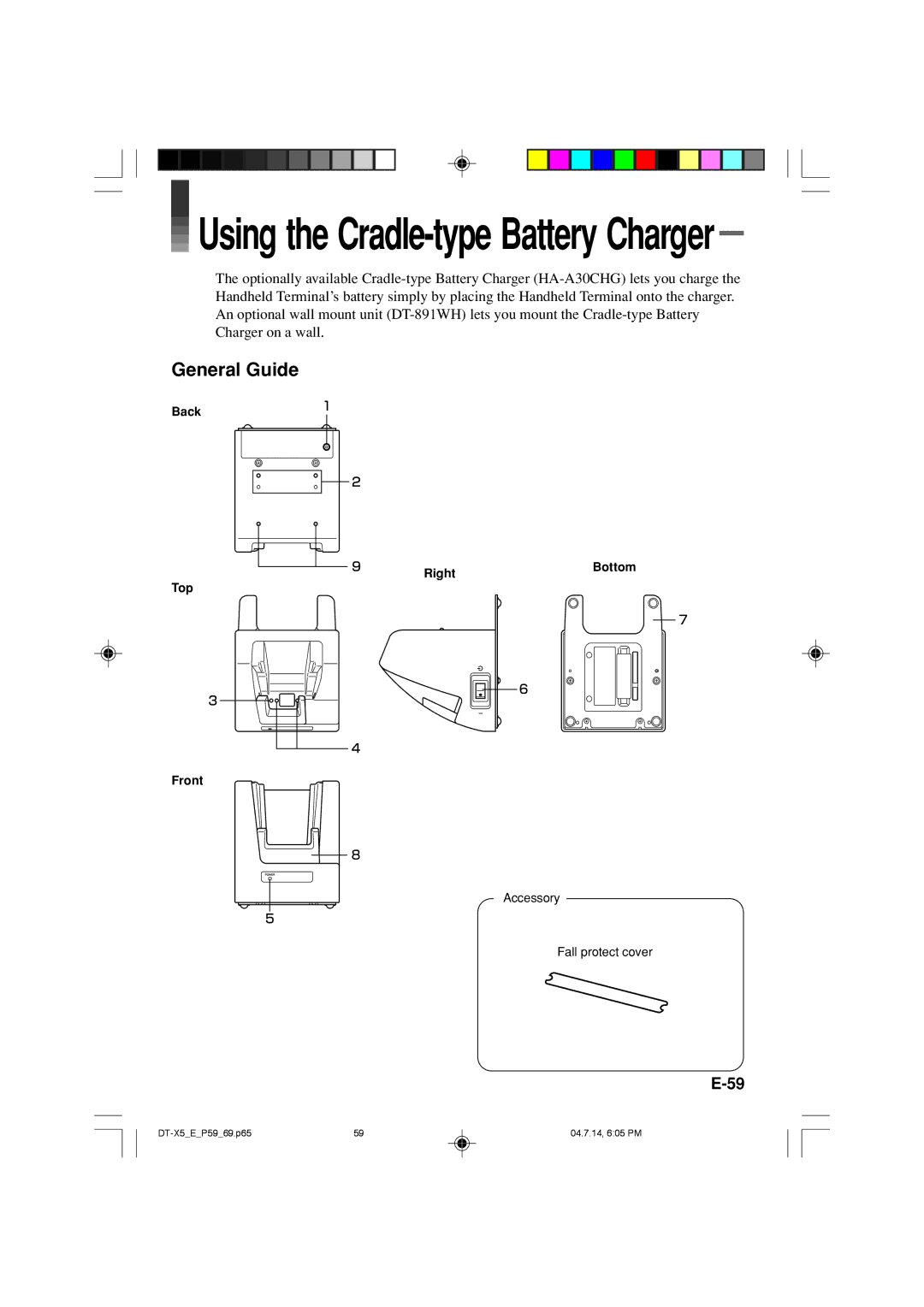 Casio DT-X5 Series manual Using the Cradle-type Battery Charger 