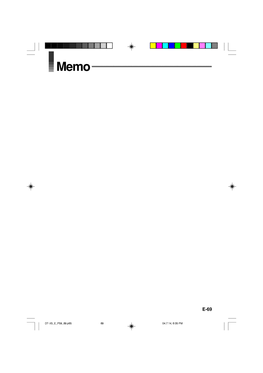 Casio DT-X5 Series manual Memo 