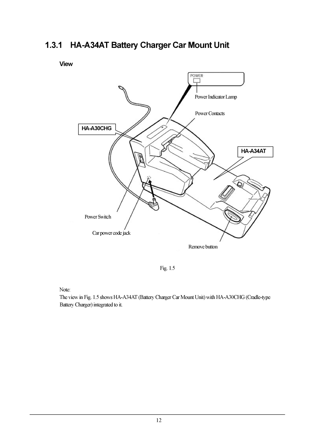 Casio DT-X5 manual HA-A34AT Battery Charger Car Mount Unit, View 