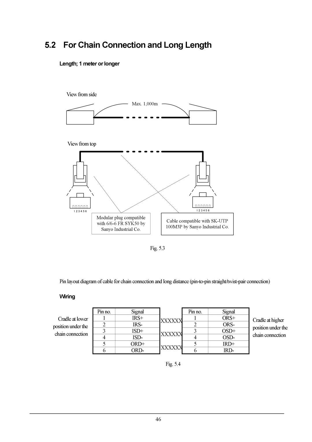 Casio DT-X5 manual For Chain Connection and Long Length, View from side 