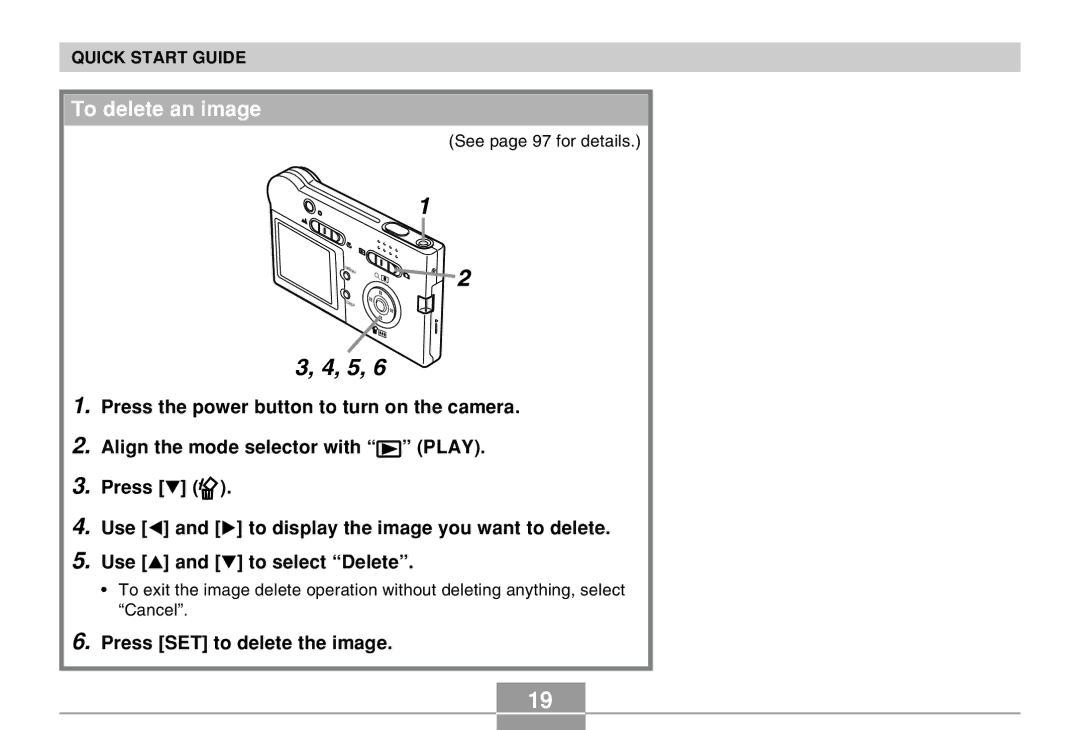 Casio EX-M20 manual To delete an image, Press SET to delete the image 