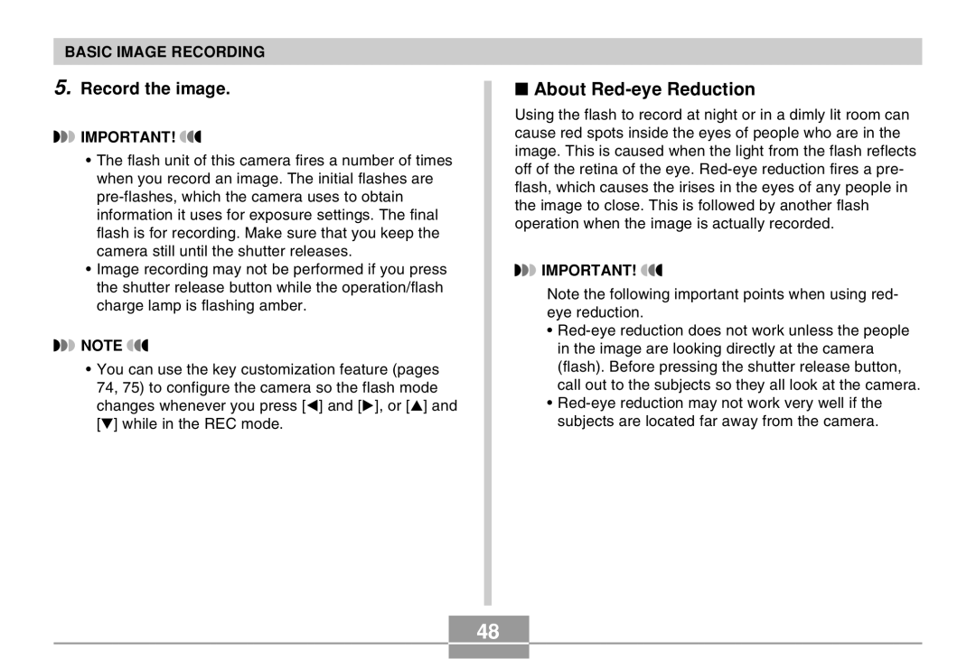 Casio EX-M20 manual About Red-eye Reduction 