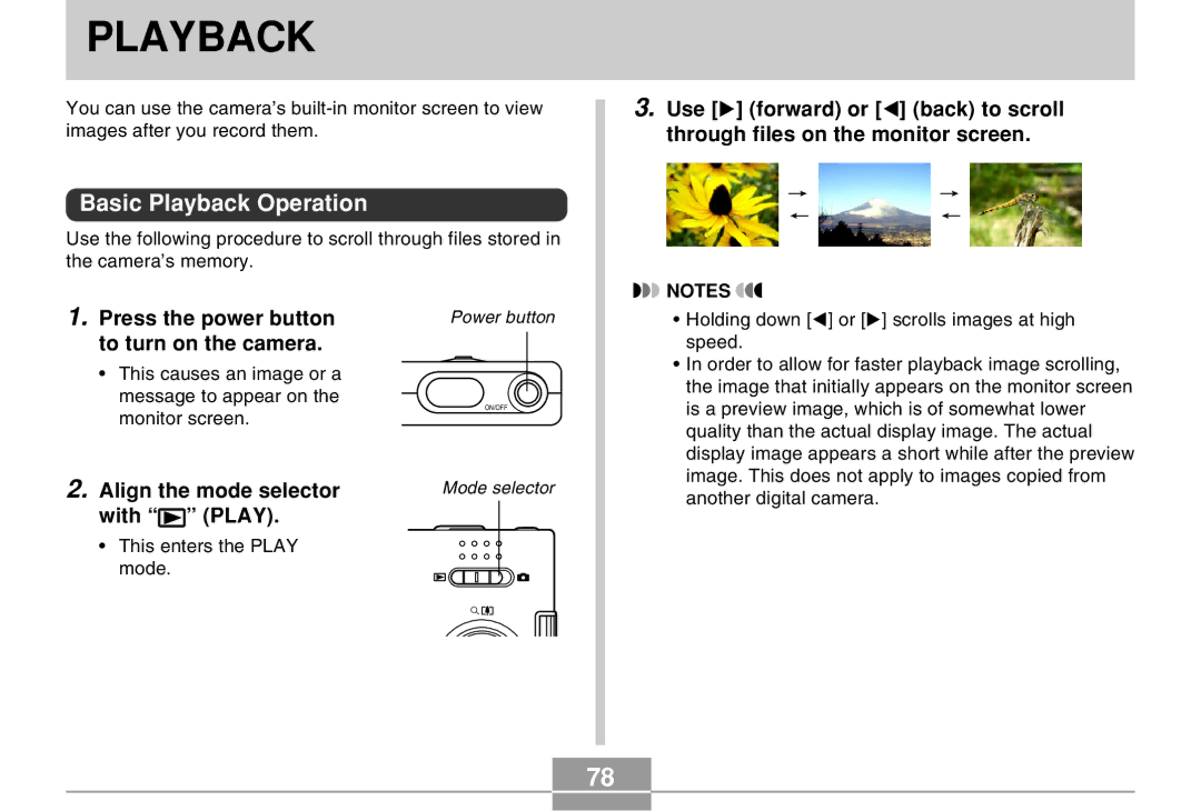 Casio EX-M20 manual Basic Playback Operation 