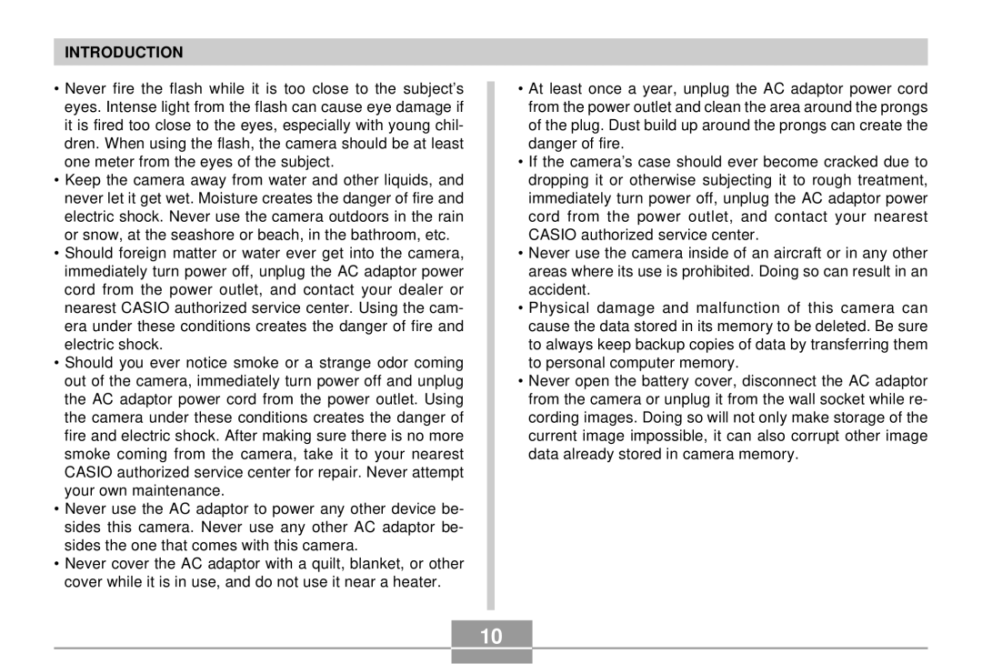 Casio EX-S2/EX-M2 manual Introduction 