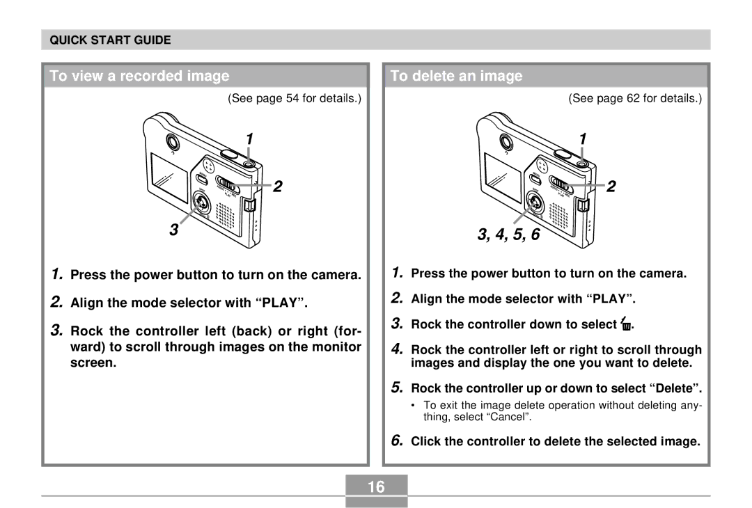 Casio EX-S2/EX-M2 manual To view a recorded image, To delete an image, Click the controller to delete the selected image 