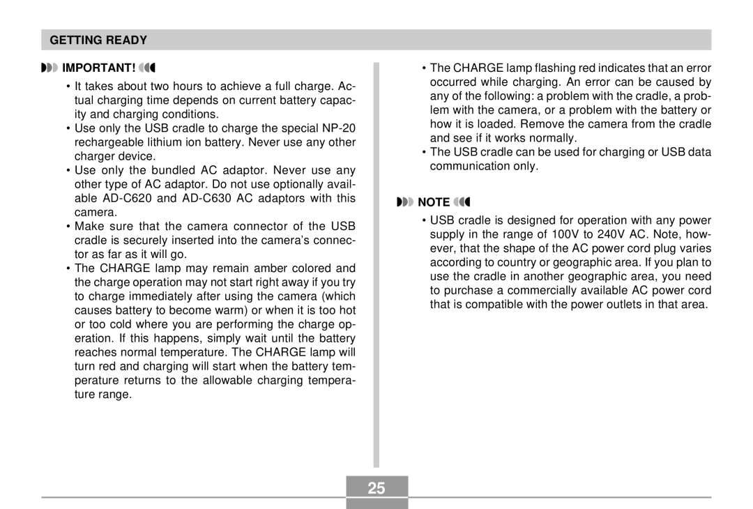 Casio EX-S2/EX-M2 manual Getting Ready 