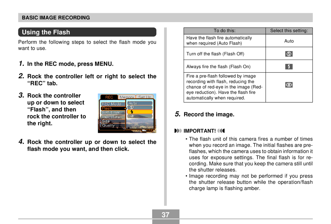 Casio EX-S2/EX-M2 manual Using the Flash 