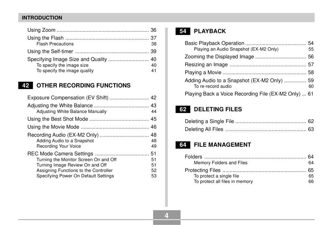 Casio EX-S2/EX-M2 manual Deleting Files 