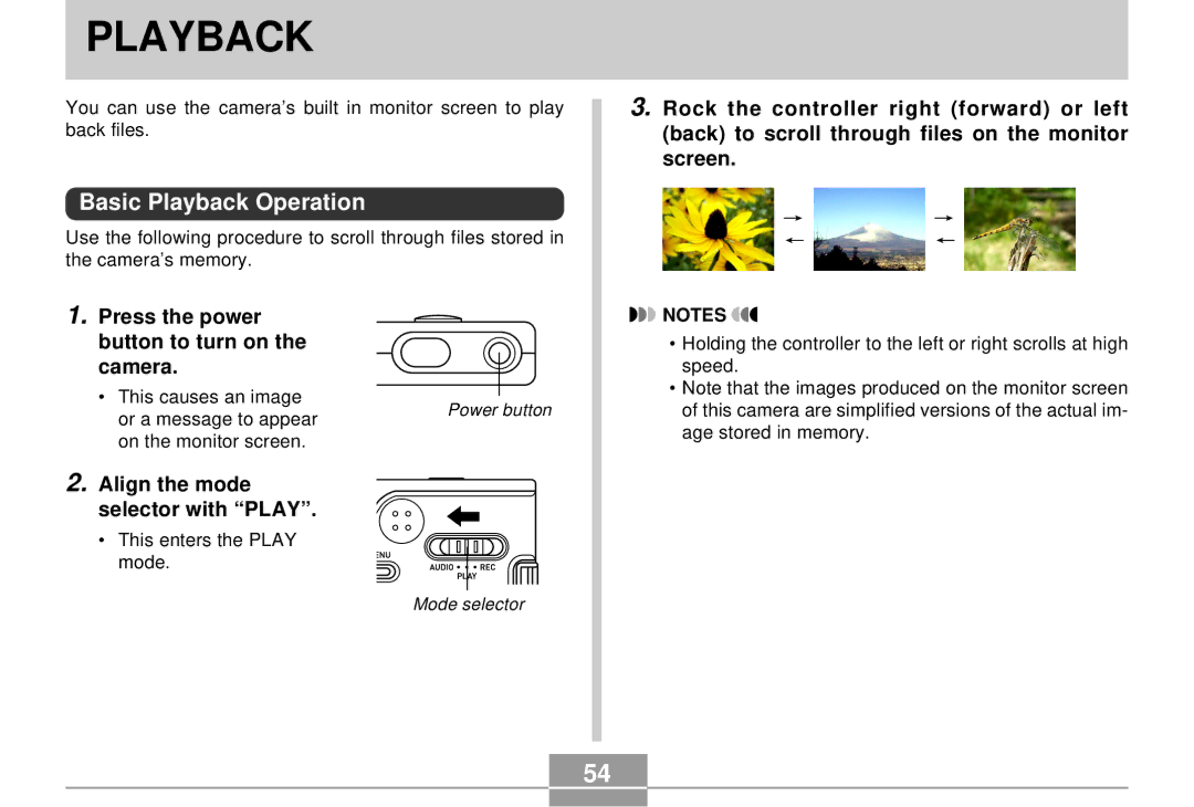 Casio EX-S2/EX-M2 manual Basic Playback Operation 