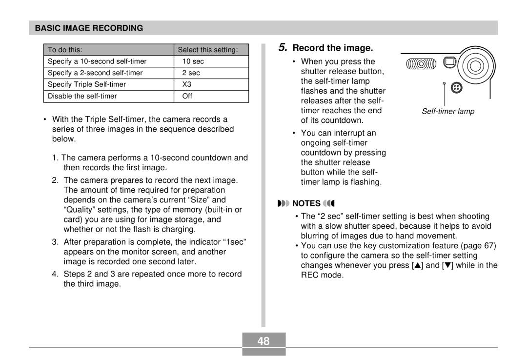 Casio EX-S3 manual Timer reaches the end 