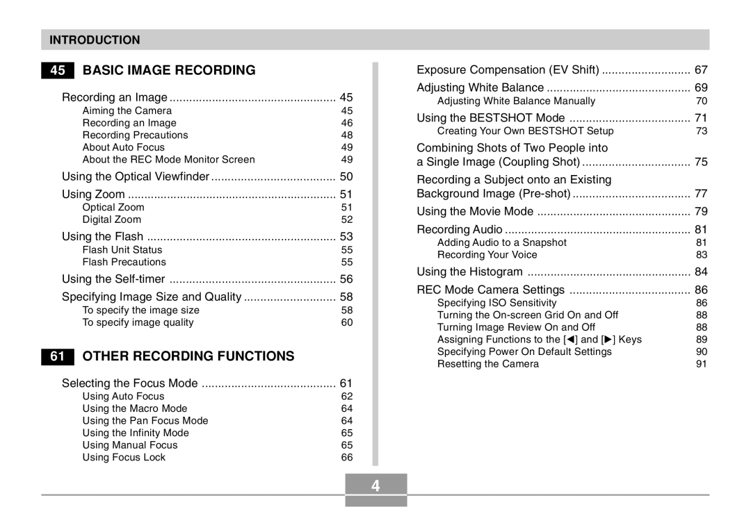 Casio EX-Z30 manual Basic Image Recording 