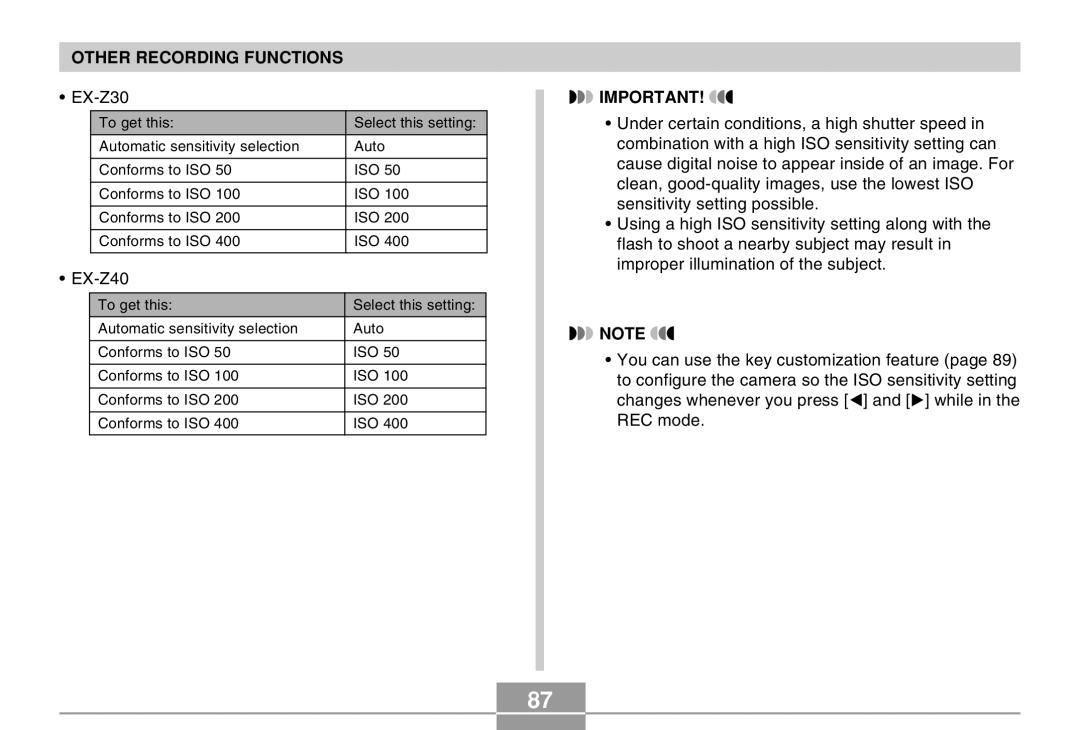 Casio EX-Z30 manual 