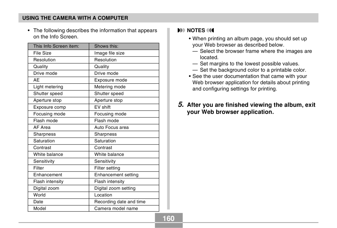 Casio EX-Z4 manual 160 