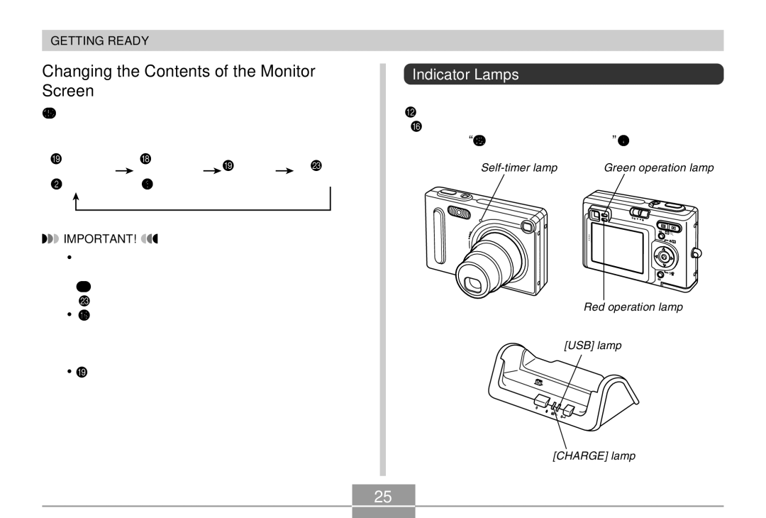 Casio EX-Z4 manual Changing the Contents of the Monitor Screen 