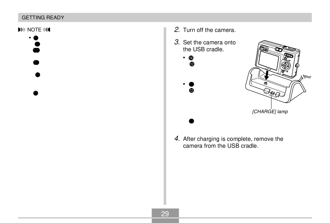 Casio EX-Z4 manual Turn off the camera, Set the camera onto the USB cradle 