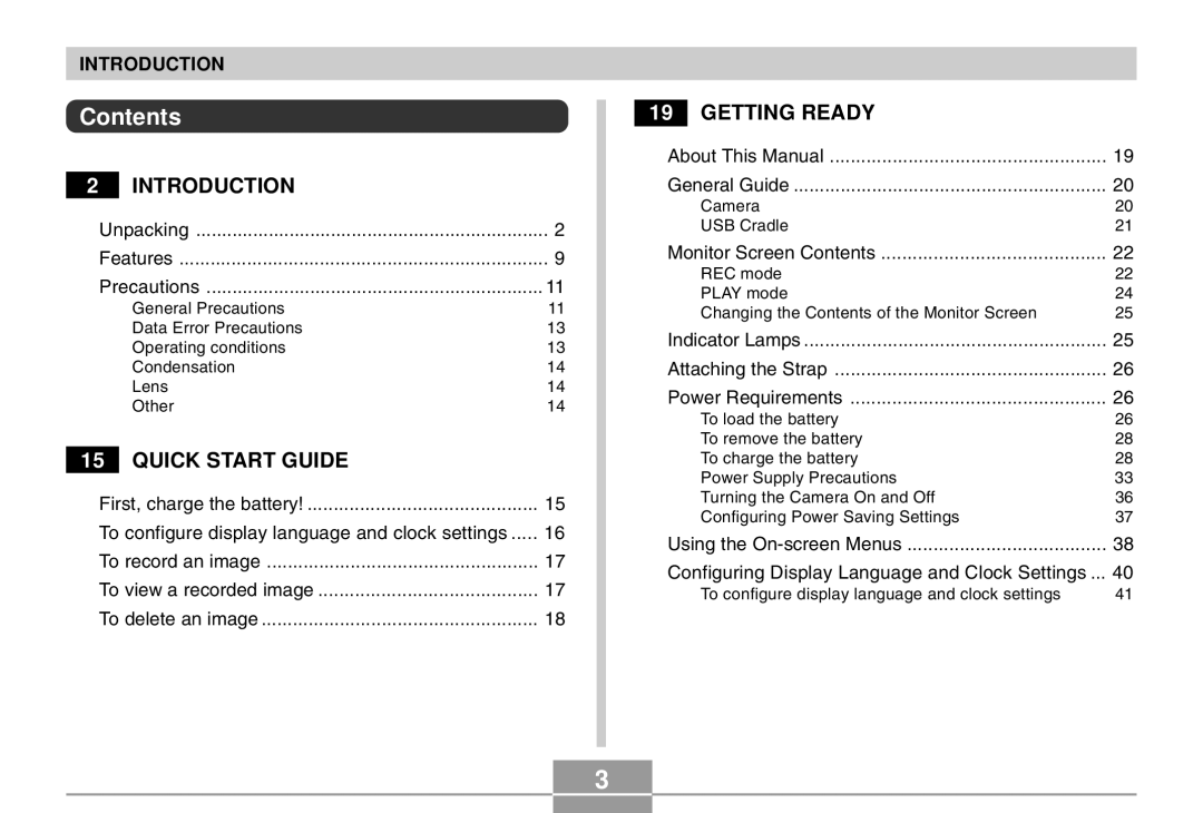 Casio EX-Z4 manual Contents 