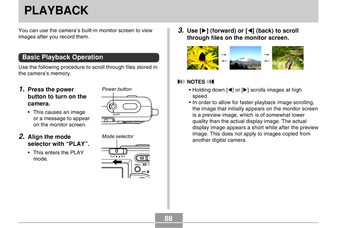 Casio EX-Z4 manual Basic Playback Operation 